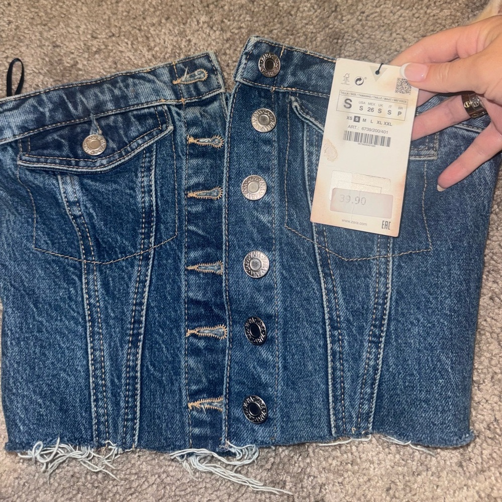 Zara denim crop top